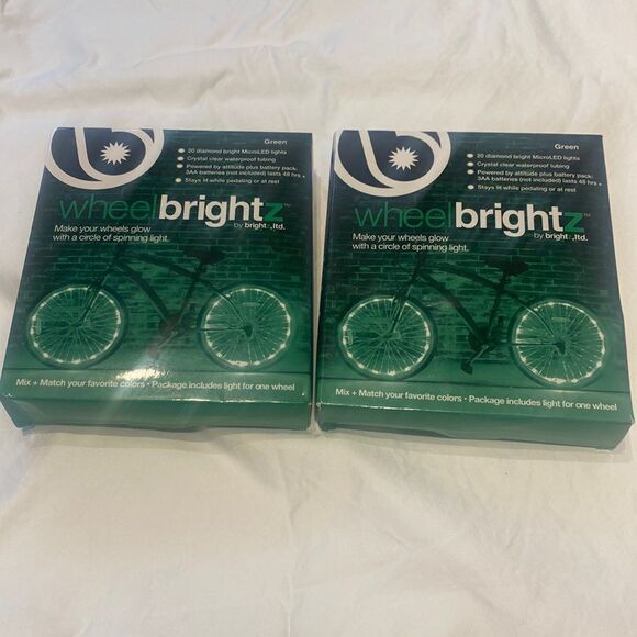 Wheel Brightz Green LED Bike Strip NIB Set of 2 - Picture 1 of 5